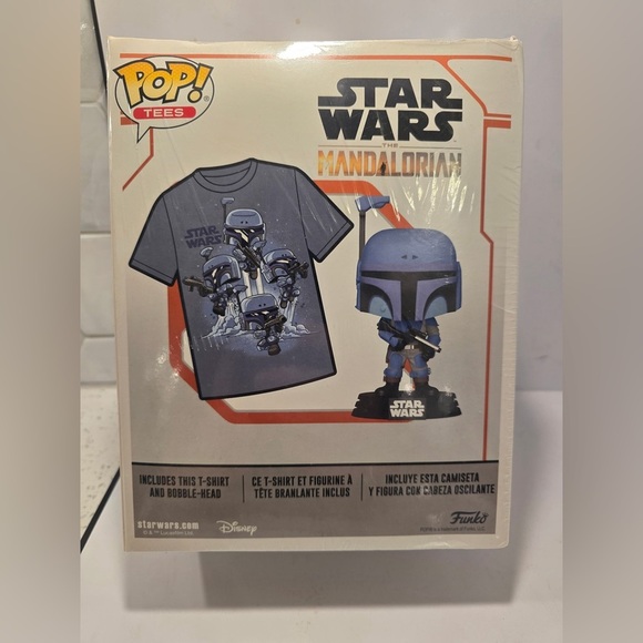 Funko Pop Death Watch Mandalorian Unisex Tee Large & Vinyl Figure Star War NEW - Picture 3 of 4